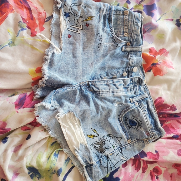 American Eagle Outfitters Pants - Embroidered shorts